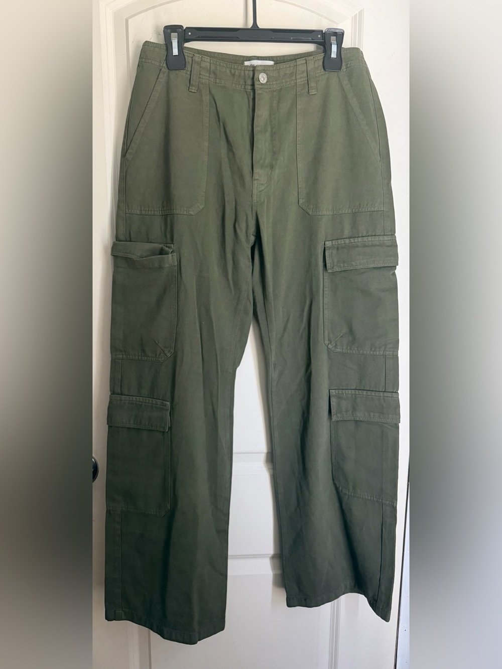 Zara high rise Military-Style Cargo Pants in Olive sz 8 streetwear boho casual